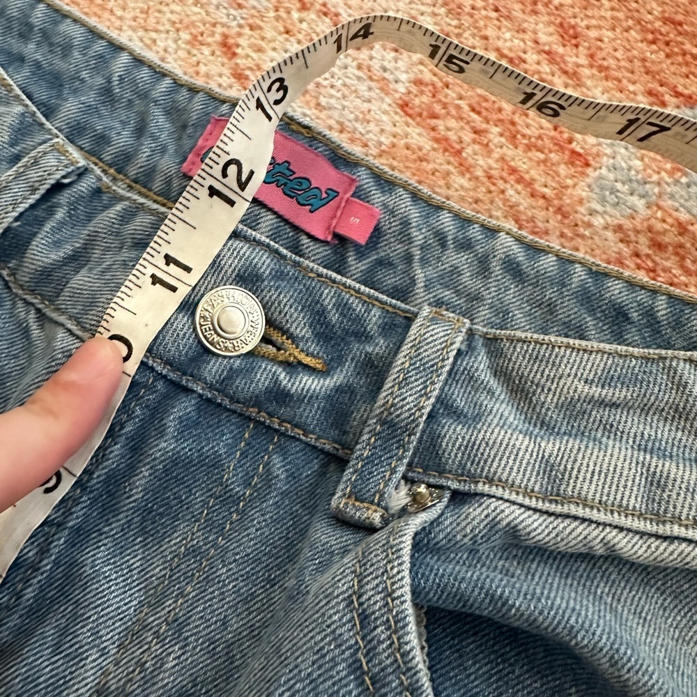 Edikted Lori Ripped High Waist Wide Leg Jeans light wash size small - Picture 6 of 9
